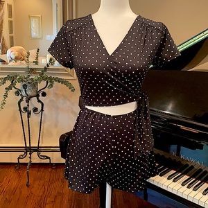 Black/White Polkadot Playsuit/Jumpsuit/Romper pinup girl
